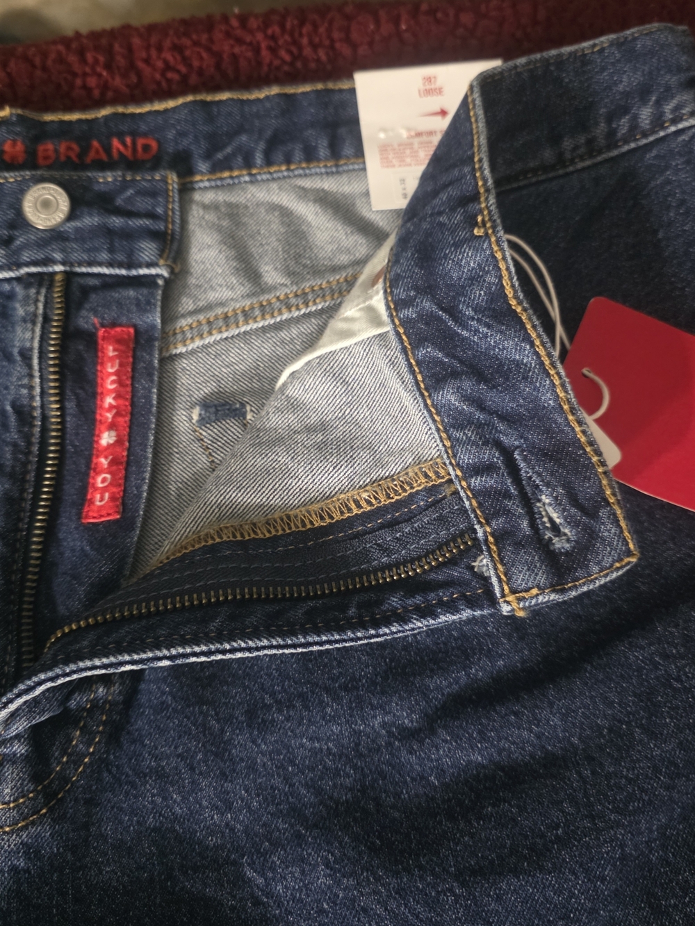 Lucky Jeans, 287 Loose Fit Straight-Leg Jeans in Dark Blue, 40x321 - Picture 4 of 7